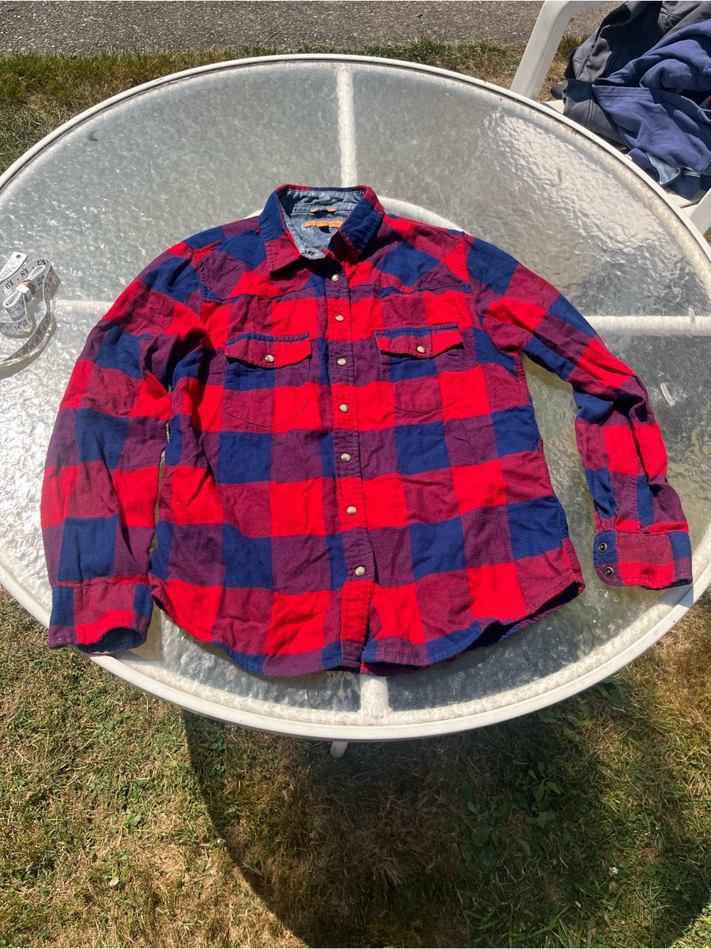Jack’s Girlfriend Plaid / Flannel Pearl Button Up Good Condition